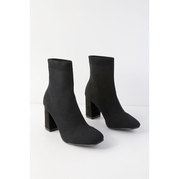 MIA "Erika" BNWT block heel knit sock ankle Boot Womens Size 10 black NEW - Picture 10 of 10